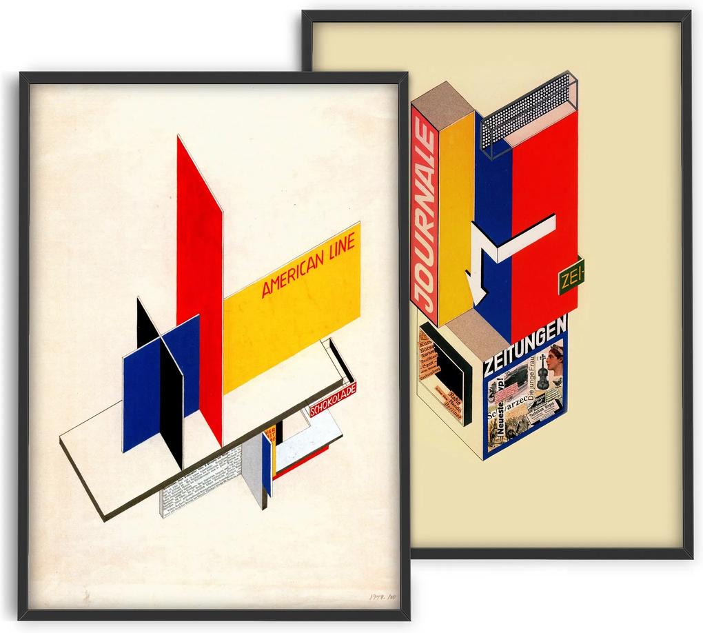 PSTR Studio | Poster set Bauhaus - American lengte 70 cm x breedte 50 cm multicolour posters & prints satijn papier decoratie | NADUVI outlet