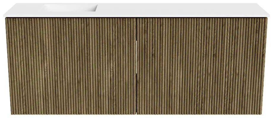 Mondiaz Joya 100cm toiletmeubel dusk met wastafel faye links 1 kraangat talc