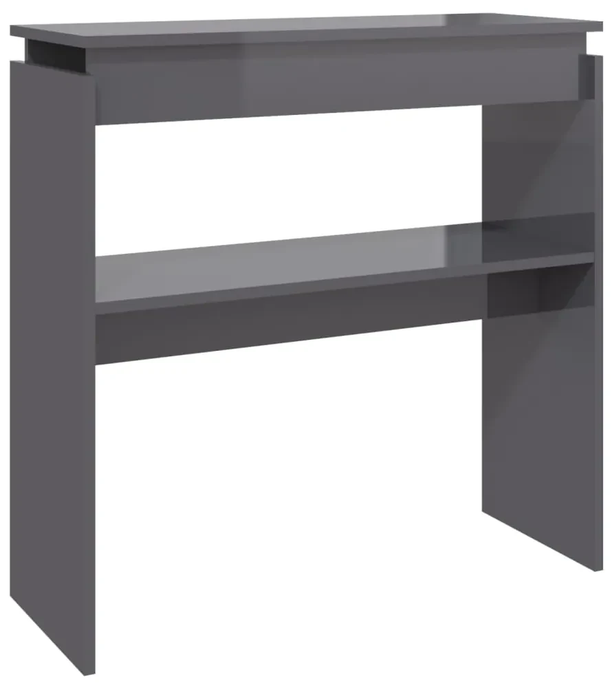 vidaXL Wandtafel 80x30x80 cm spaanplaat hoogglans grijs