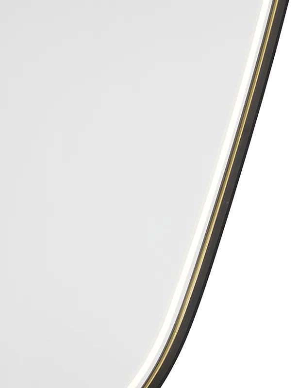 Badkamerspiegel zwart incl. LED met touch dimmer ovaal - Miral Modern IP44 Lamp