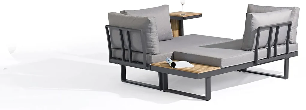 Garden Interiors Hoek Loungeset - Delphi - Acacia - Grijs - Garden Interiors
