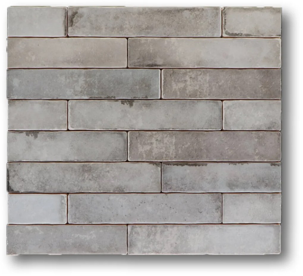 Hoogglans Handvorm Wandtegel 5x25 Cm Samosir Grijs A456