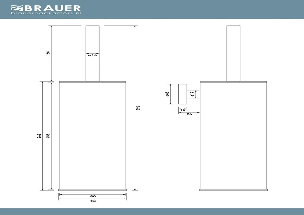 Brauer Brushed Edition toiletborstelset RVS geborsteld PVD