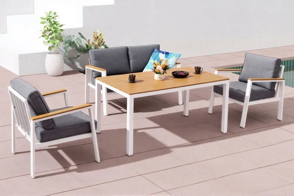 Zakintos Apetito 4 aluminium set wit Garden Point