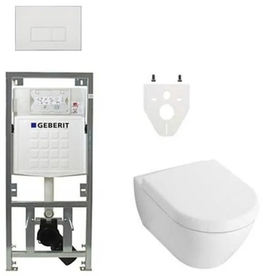 Villeroy Boch Subway 2.0 DirectFlush Toiletset - softclose - geberit reservoir - qeramiq bedieningsplaat rechthoekige knoppen - wit 0701131/ga26028/SW729014/SW1182666/SW706187