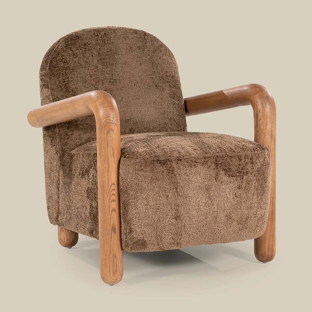 Fauteuil Met Hout Bruin
