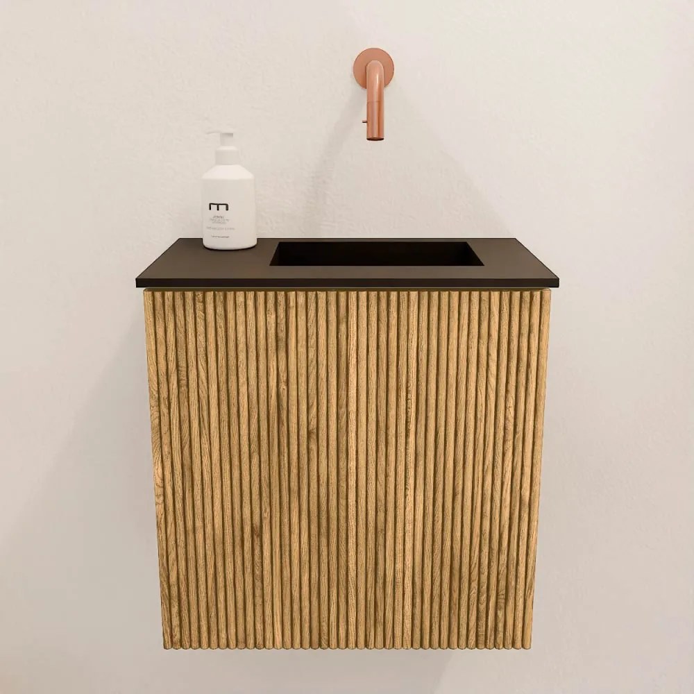 Mondiaz Joya 40cm toiletmeubel oak met wastafel faye rechts zonder kraangat urban