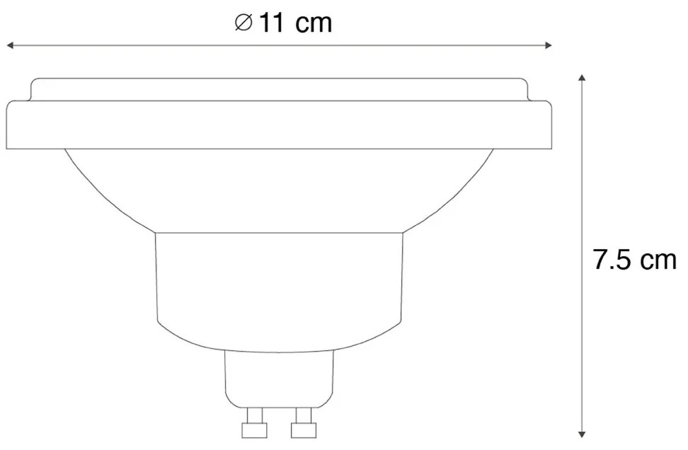 Set van 5 Smart GU10 dimbare LED lamp AR111 10W 700 lm 2200 - 6500K