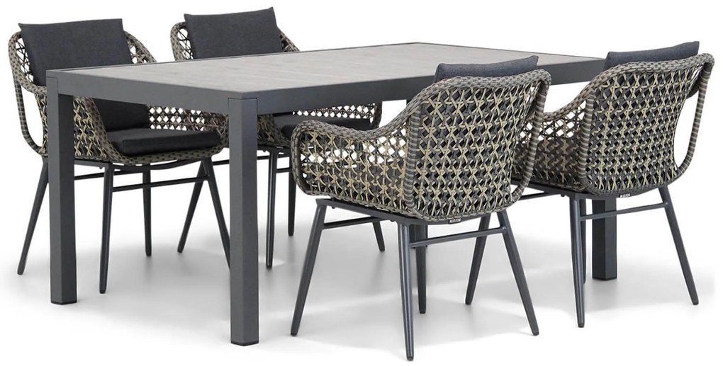 Tuinset 4 personen 164 cm Wicker/Aluminium Taupe Lifestyle Garden Furniture Dolphin/Residence