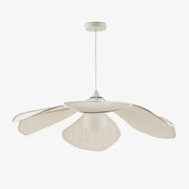 Benavid Plafondlamp Ø75 Cm & Linnen En Katoen Beige – Crème - Sklum