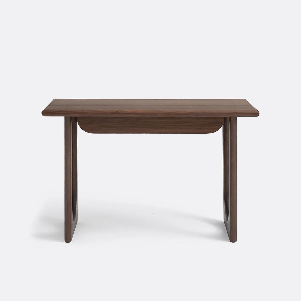 Bureau van massief essenhout en walnootfineer, 1 lade, DOUVE