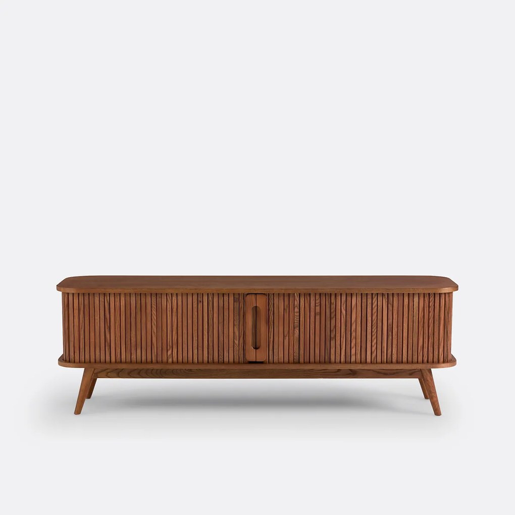 Essen en gefineerd tv-meubel, 2 schuifdeuren, breedte 160 cm, WAPONG
