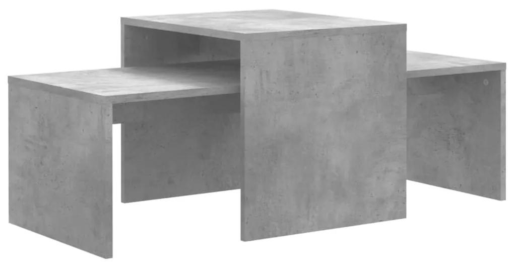 vidaXL Salontafelset 100x48x40 cm spaanplaat betongrijs