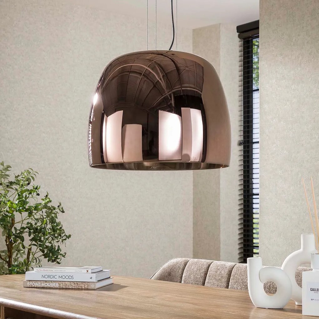 Grote Hanglamp Koperkleurig Glas 48 Cm