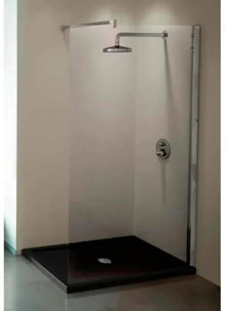 Novellini Kuadra vaste wand H voor inloopdouche Walk 2 107/110x200cm met muursteun 150cm chroom profiel en helder glas kuadh110-1k