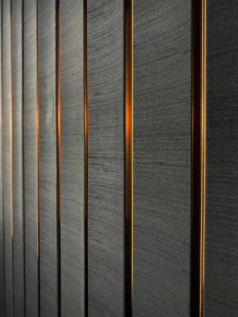 Wandpaneel Grace Antraciet 260x12cm - 260 cm x 12 cm x 1.2 cm | 1.2 kg | Paneli akoestische wandpanelen - AKU Wandpanelen