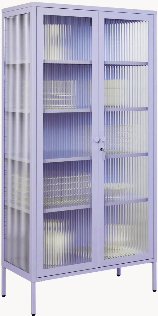 Metalen vitrinekast The Collector met gefacetteerd glas