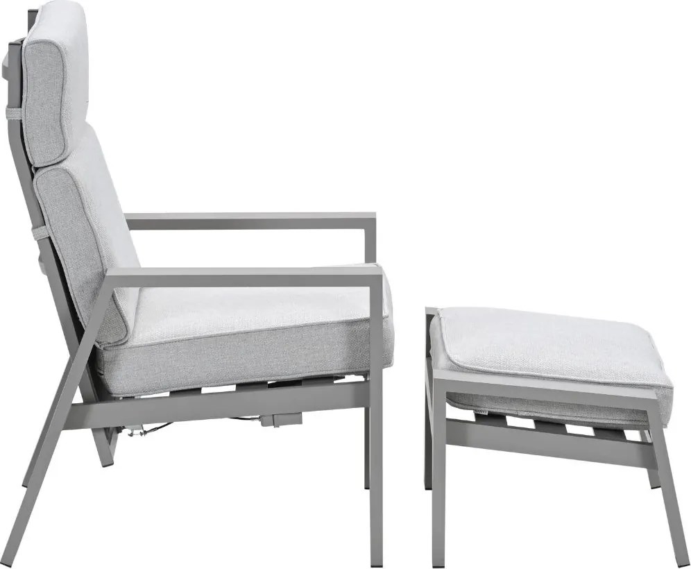 Garden Impressions Lora loungestoelen taupe - Lucas bijzettafel Ø50 cm