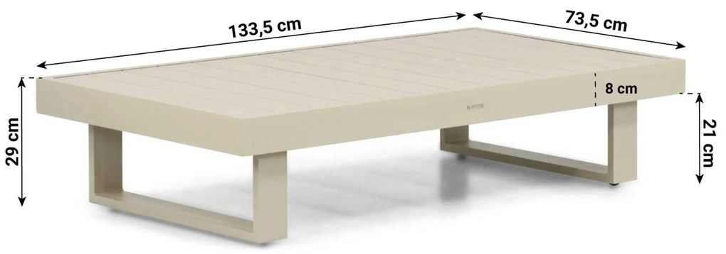 Hoek loungeset 6 personen Aluminium Taupe Lifestyle Garden Furniture Lorenzo