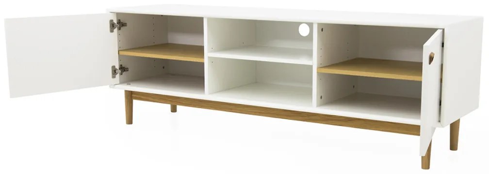 Tenzo Svea Scandinavisch Tv-meubel Wit Met Eiken - 170x44x57cm.