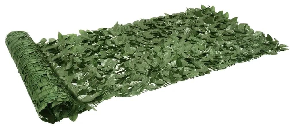 vidaXL Balkonscherm met donkergroene bladeren 600x100 cm