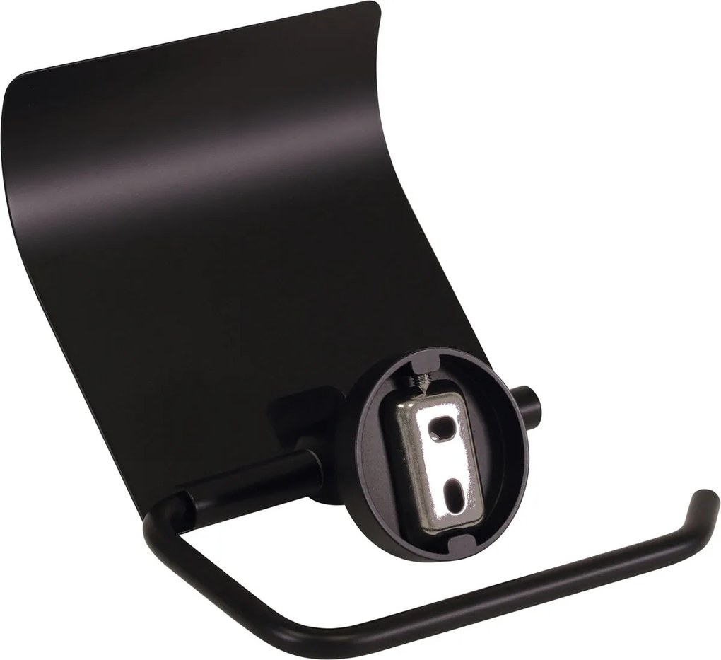 Plieger Vigo toiletrolhouder met klep mat zwart