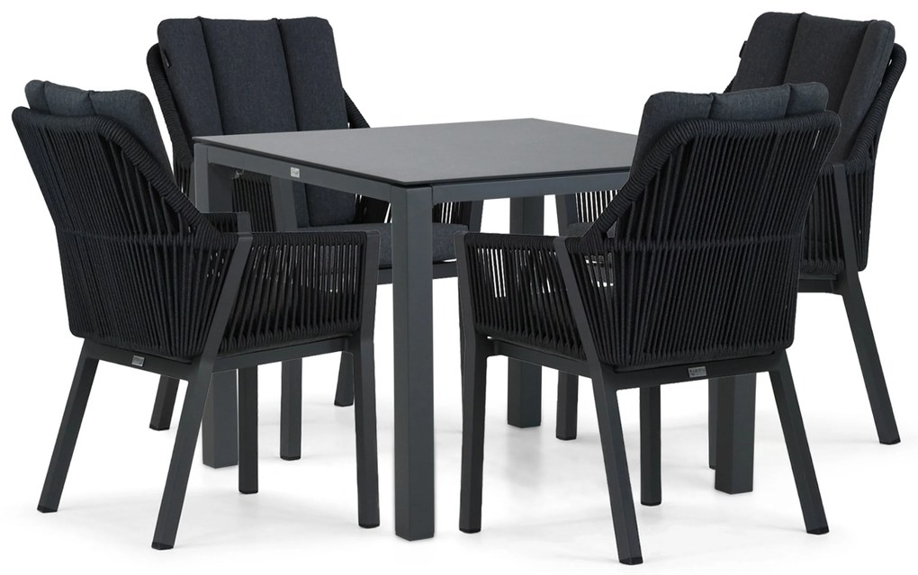 Tuinset 4 personen 90 cm Aluminium/rope Grijs Lifestyle Garden Furniture Verona/Mateo