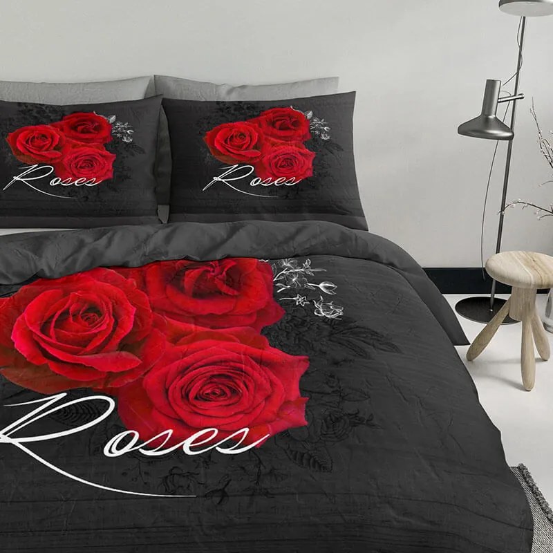 Nightlife Flower Rose 1-persoons (140 x 200/220 cm + 1 kussensloop) Dekbedovertrek