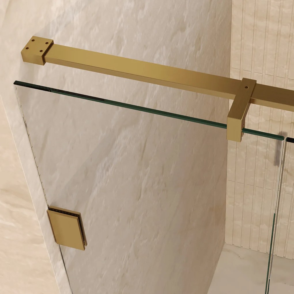 Brauer Void Carving profielloze nisdeur 170cm met draaideur 70cm aan muur messing geborsteld PVD