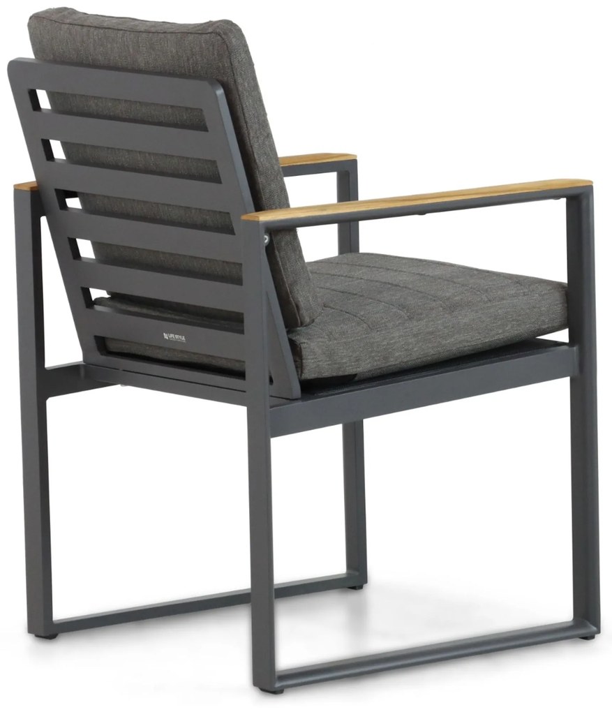 Tuinstoel Aluminium/Teak Grijs-antraciet Lifestyle Garden Furniture Faro
