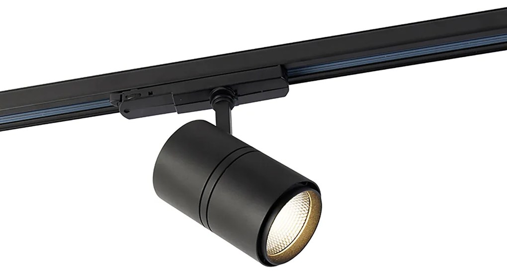 LED Modern 3-fase railsysteem met 3 Spot / Opbouwspot / Plafondspots zwart links - 3-Phase Ruler Modern Binnenverlichting Lamp