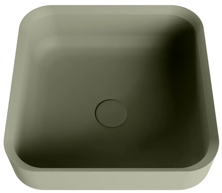 Mondiaz Binx Solid Surface waskom 36x36cm army