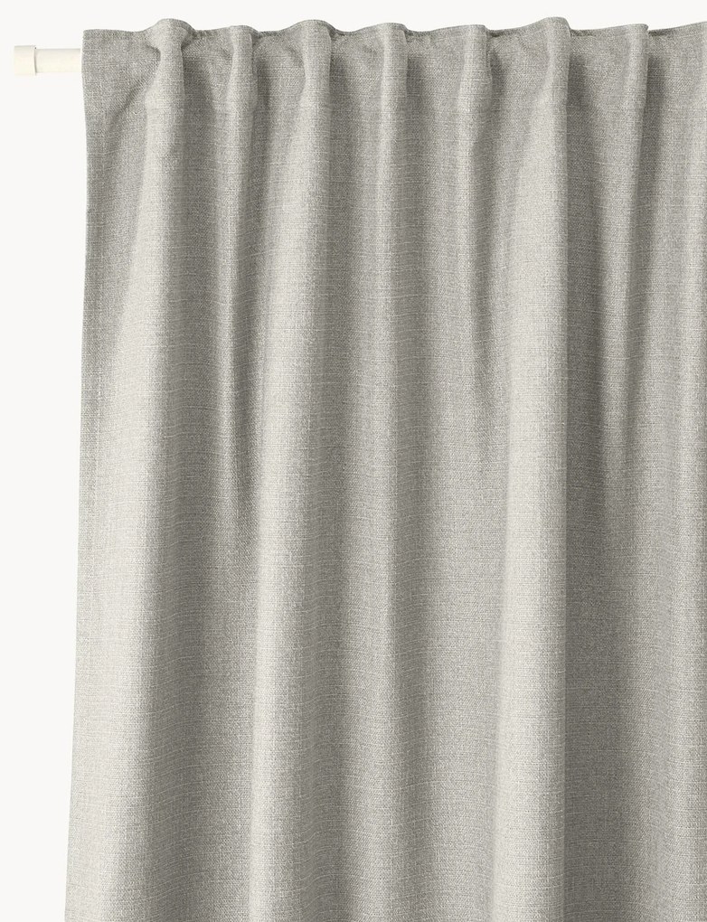 Ondoorzichtig gordijn Jensen met multiband, 2 stuks