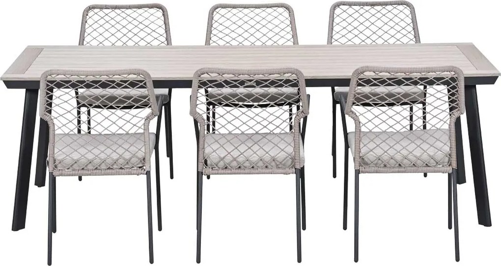 Garden Impressions Ross tuinset sand 7-delig - Penedo tuintafel 230x100 cm