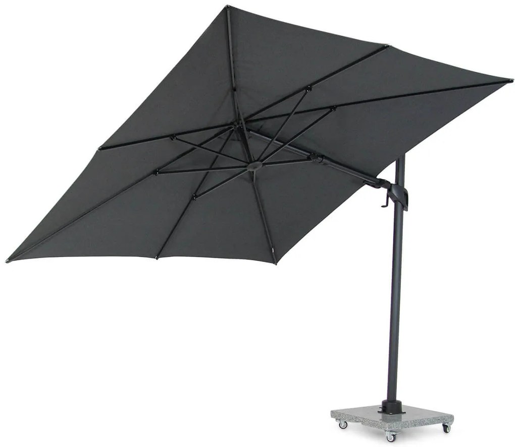 Santika Furniture Santika Belize Deluxe Parasol X Antraciet Frame/dark Grey Aluminium Grijs