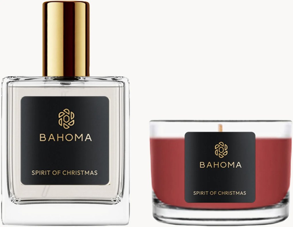 Kamerspray en geurkaars Spirit of Christmas, 2-delig (cassis, bosbes, mandarijn)