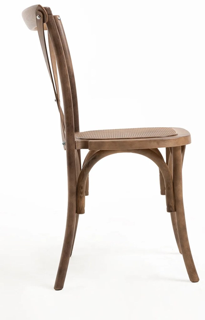 Set Van 4 Altea Polypropyleen Stoelen Met Rattan Houteffect