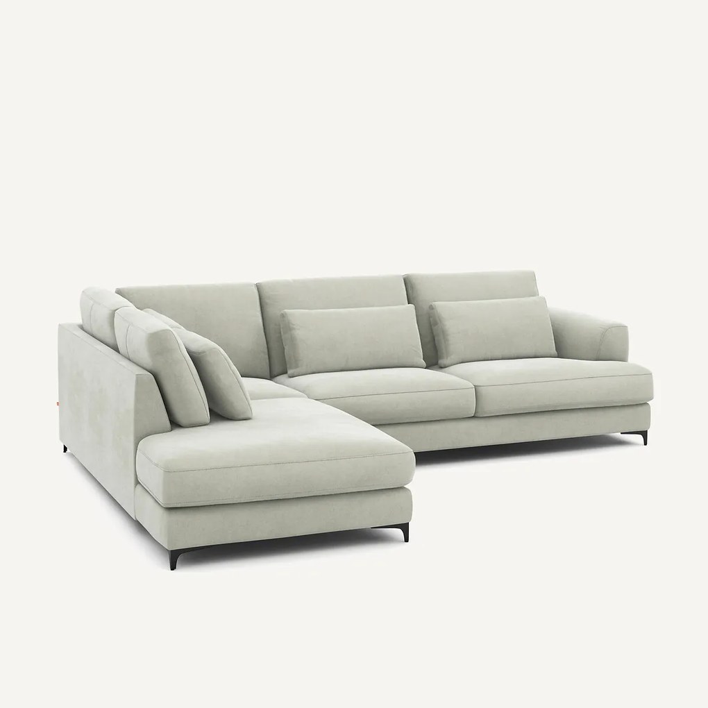 Omvormbare hoekbank links, stonewashed fluweel, Marsile