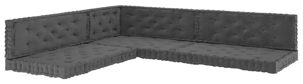 vidaXL Palletvloerkussens 7 st katoen antracietkleurig