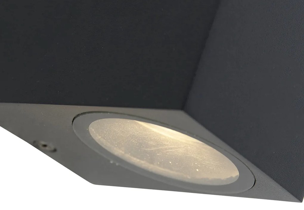 Buitenlamp Set van 3 smart wandlampen zwart GU10 50mm IP44 - Baleno Modern GU10 IP44 Buitenverlichting vierkant