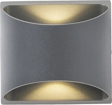 Moderne buiten wandlamp donkergrijs incl. LED 2-lichts IP54 - Mal