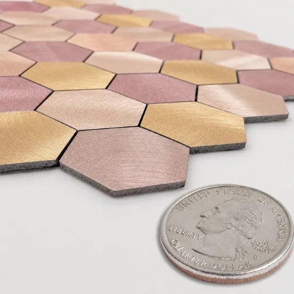 Zelfklevend Mozaïek Hexagon Violetta - 29.5 cm x 29.5 cm x 0.4 cm | 0.5 kg | Paneli zelfklevende steenstrips