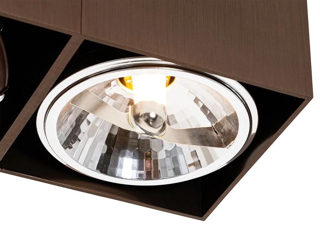 Design Spot / Opbouwspot / Plafondspot donkerbrons rechthoekig 2-lichts draai en kantelbaar - Box Design G9 Binnenverlichting Lamp