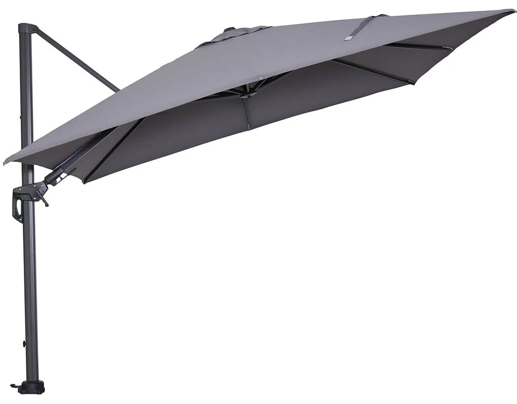 Garden Impressions Hawaii zweefparasol 300x300 cm - frame carbon black - doek licht grijs