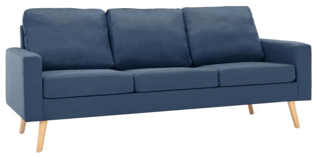 vidaXL 2-delig Bankstel stof blauw