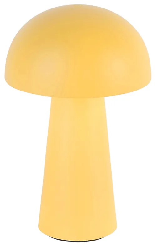 Buitenlamp met dimmer Tafellamp met dimmer mushroom geel incl. LED oplaadbaar IP44 - Daniel Design IP44 Buitenverlichting rond Lamp