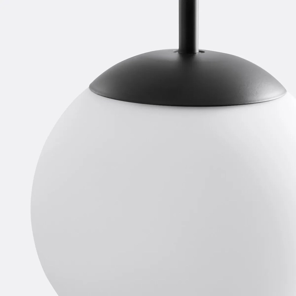 Hanglamp in metaal en opaline, Theide