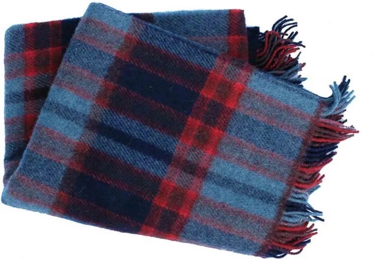 John Hanly - Plaid Wol - Blauw/Rood