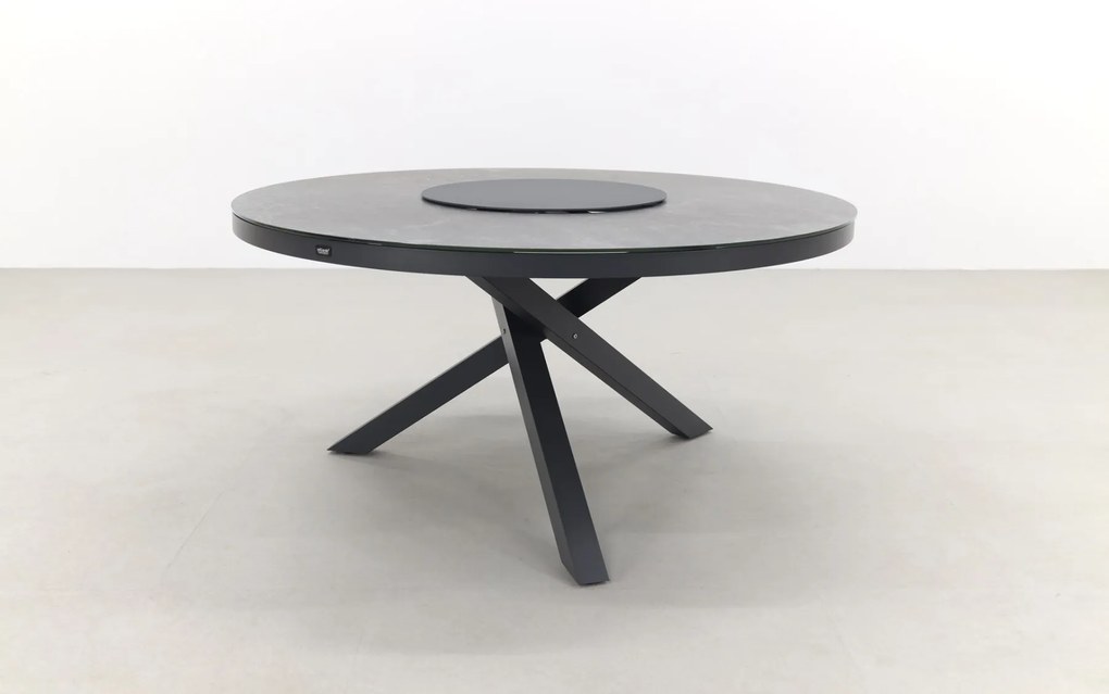 Perth ronde tuintafel - antraciet - ceramic - 150 cm.