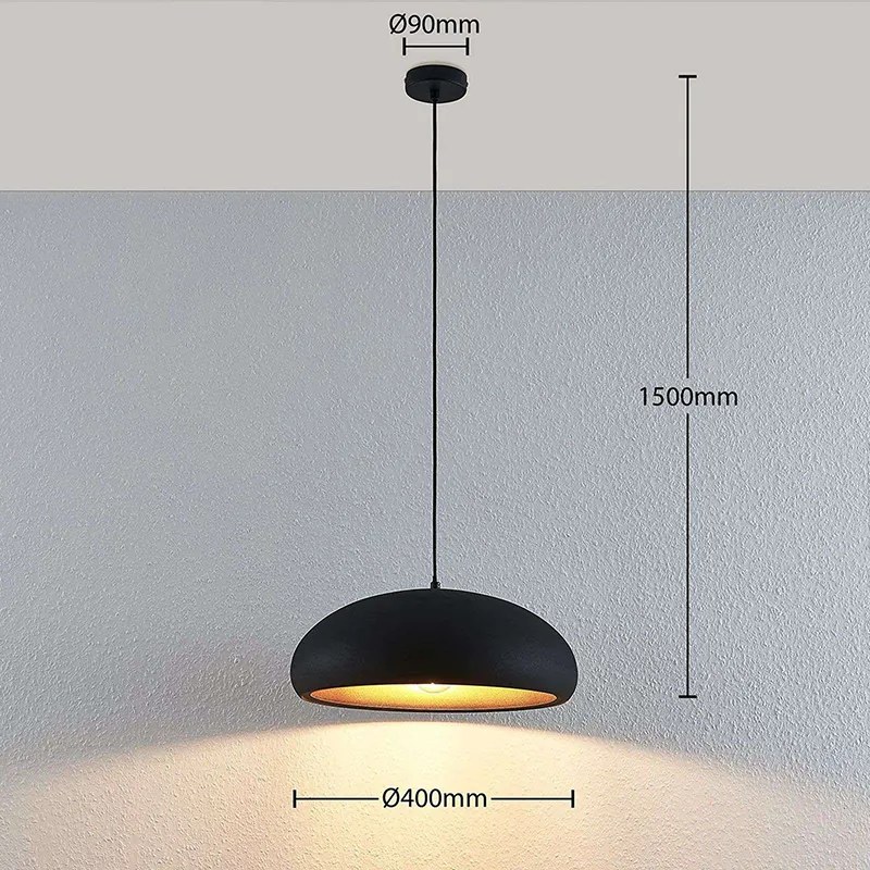 Moderne hanglamp zwart met goud - Gerwina